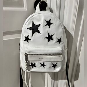 Rebecca Minkoff MAB Small Multi-Star Leather Backpack White Black